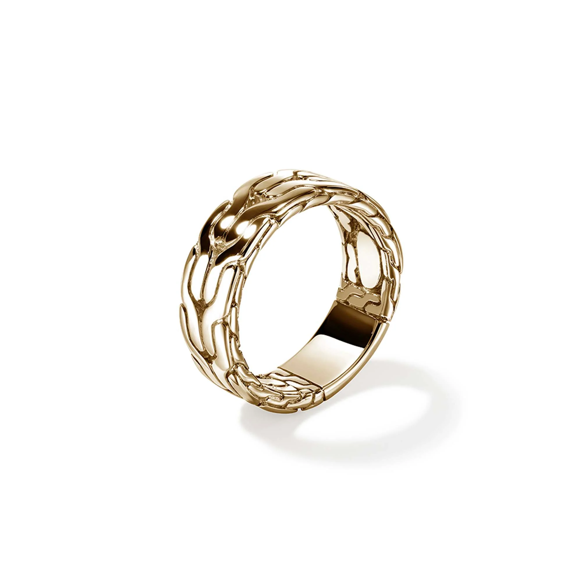 Men's Carved Chain Band Ring, Gold, 8MM|RMGG99842 - Image 3