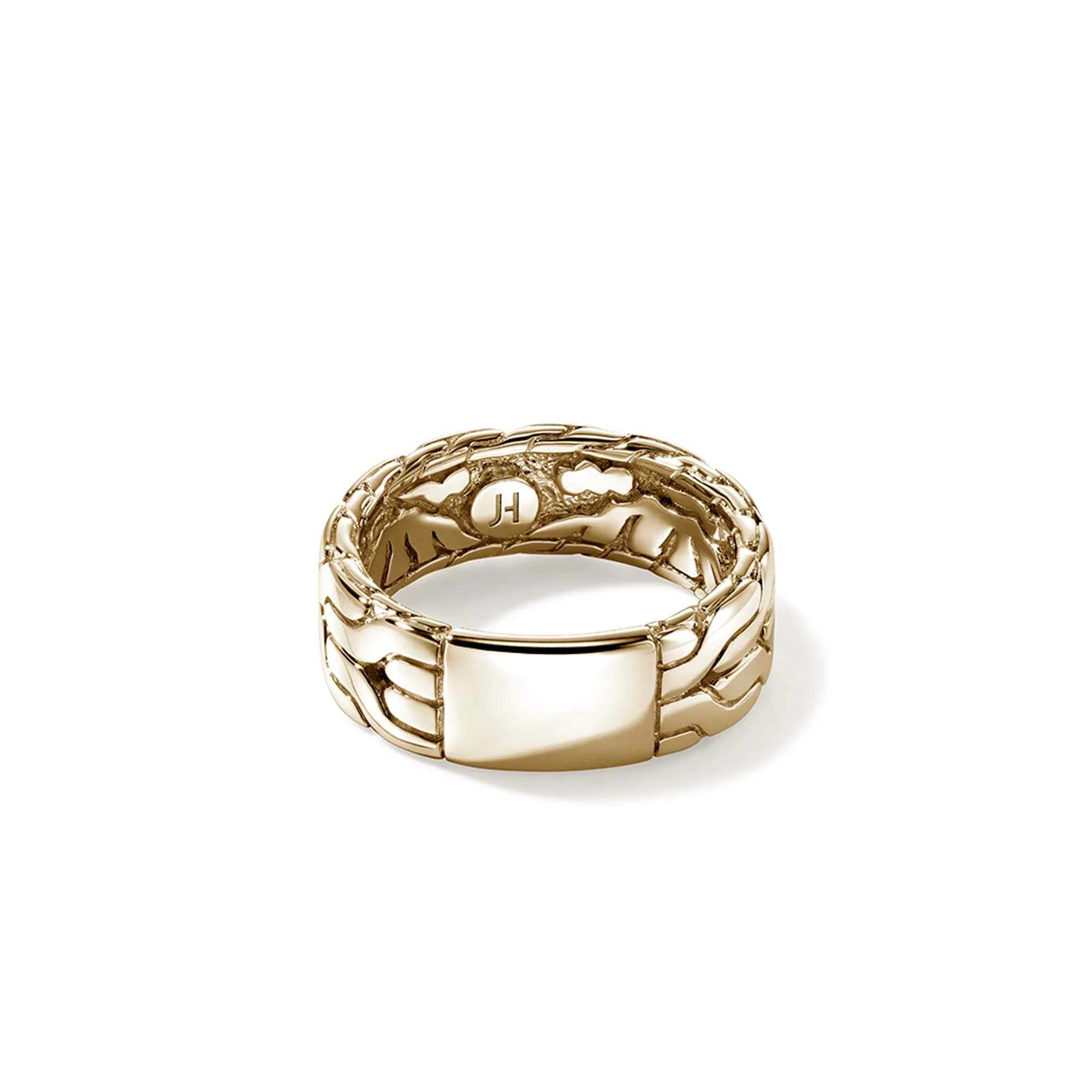 Men's Carved Chain Band Ring, Gold, 8MM|RMGG99842 - Image 4