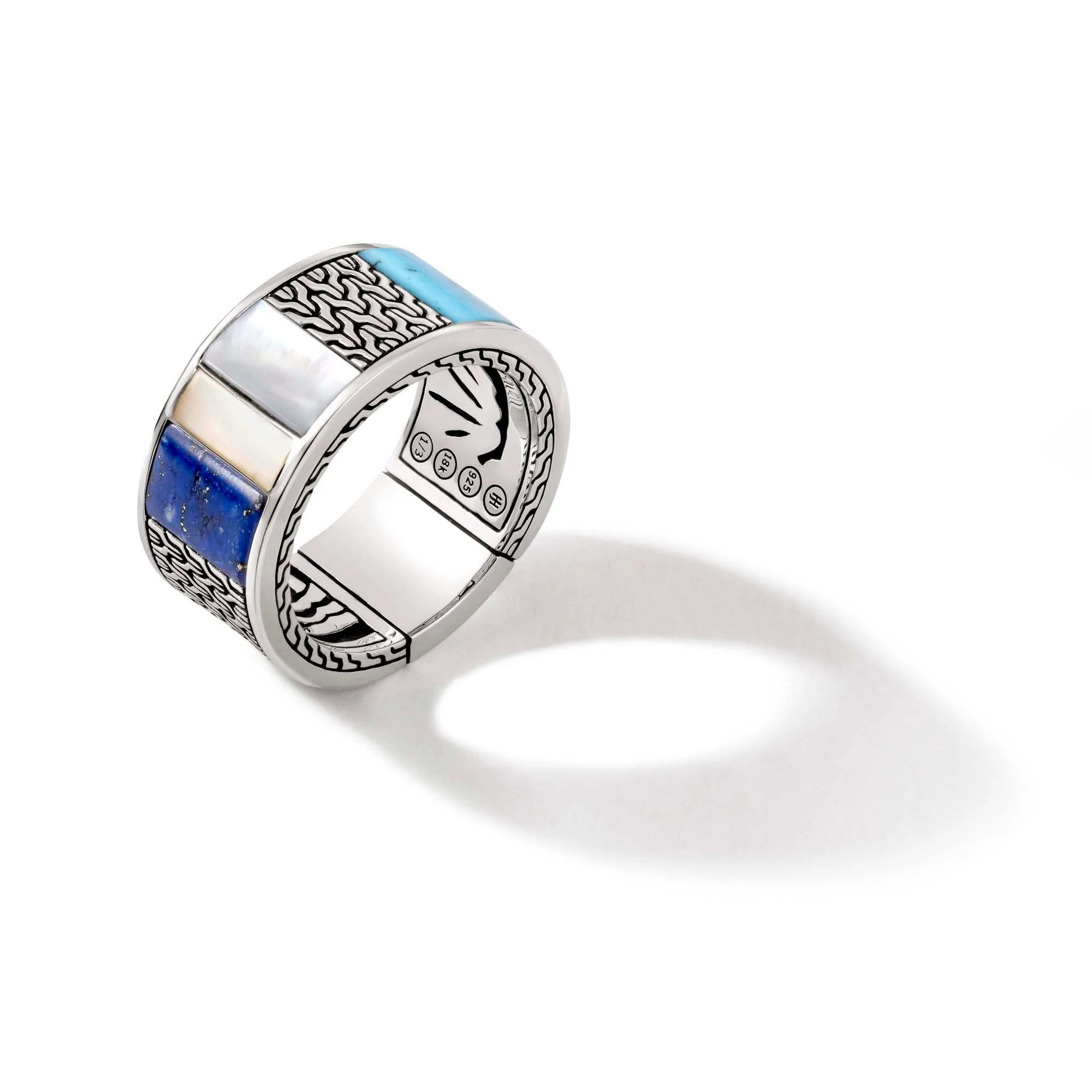 Icon 50 Ring, Gold, Silver, Gemstones|RMZS9009795MOPTQBM - Image 3