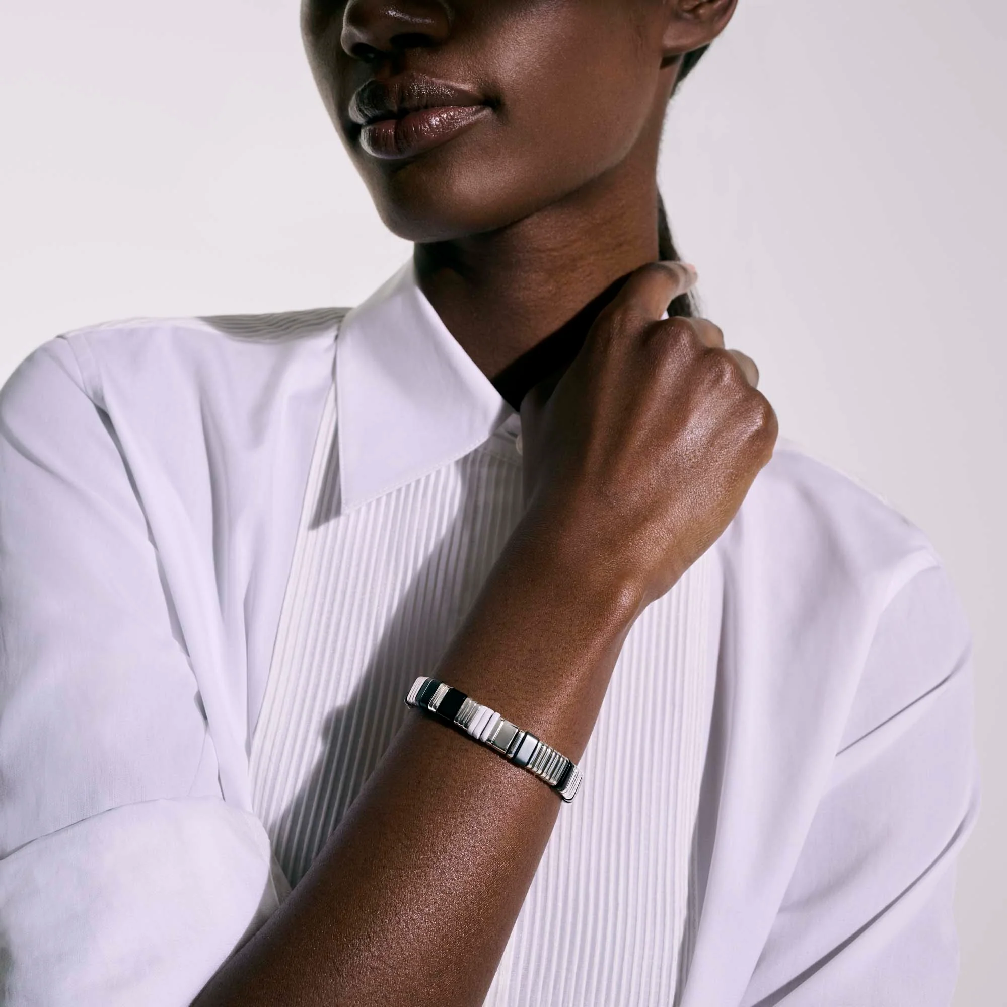 Colorblock Bracelet, Silver|BUS9010521WHBONHE - Image 6