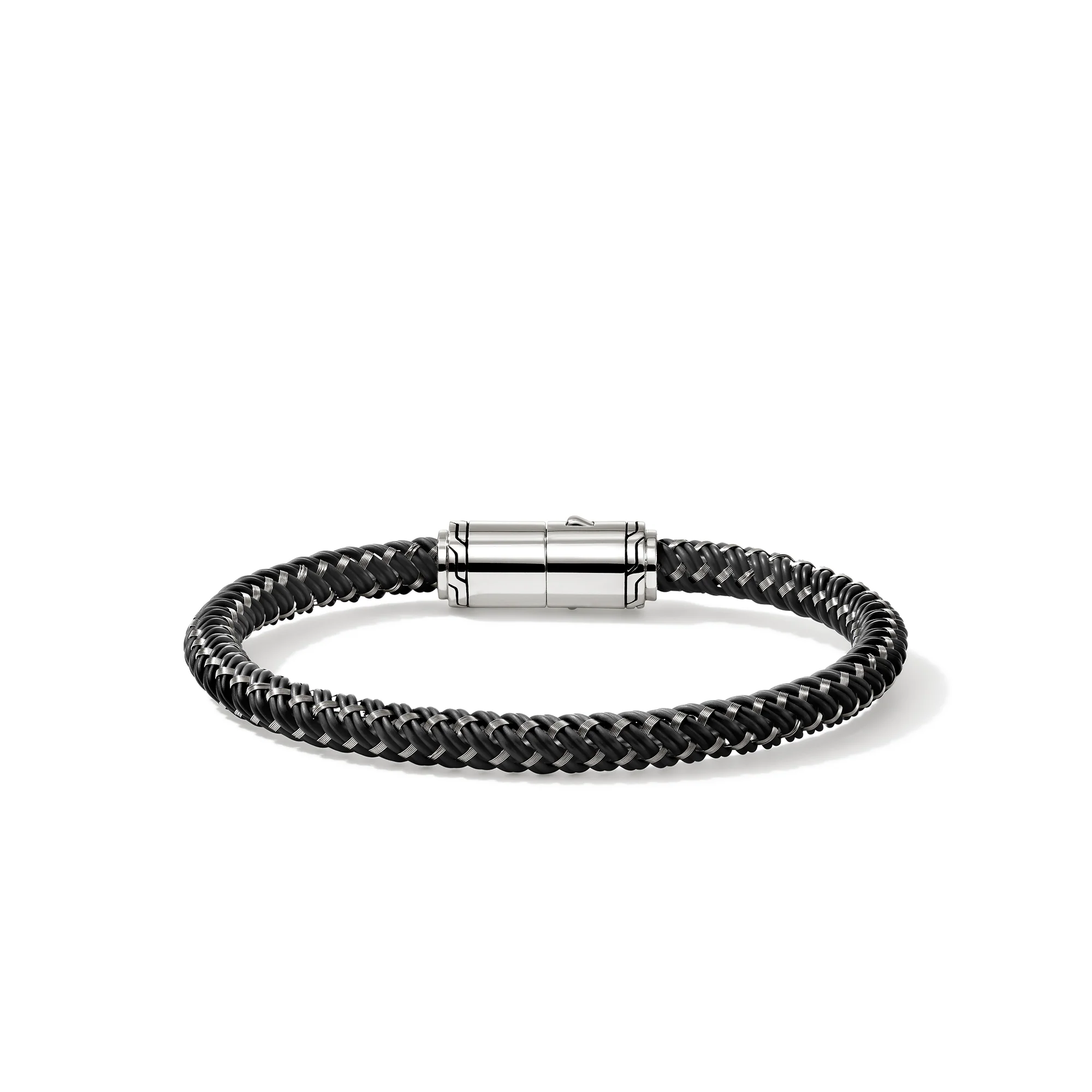 Cord Bracelet, Sterling Silver, Rubber|BU98688BLST - Image 3