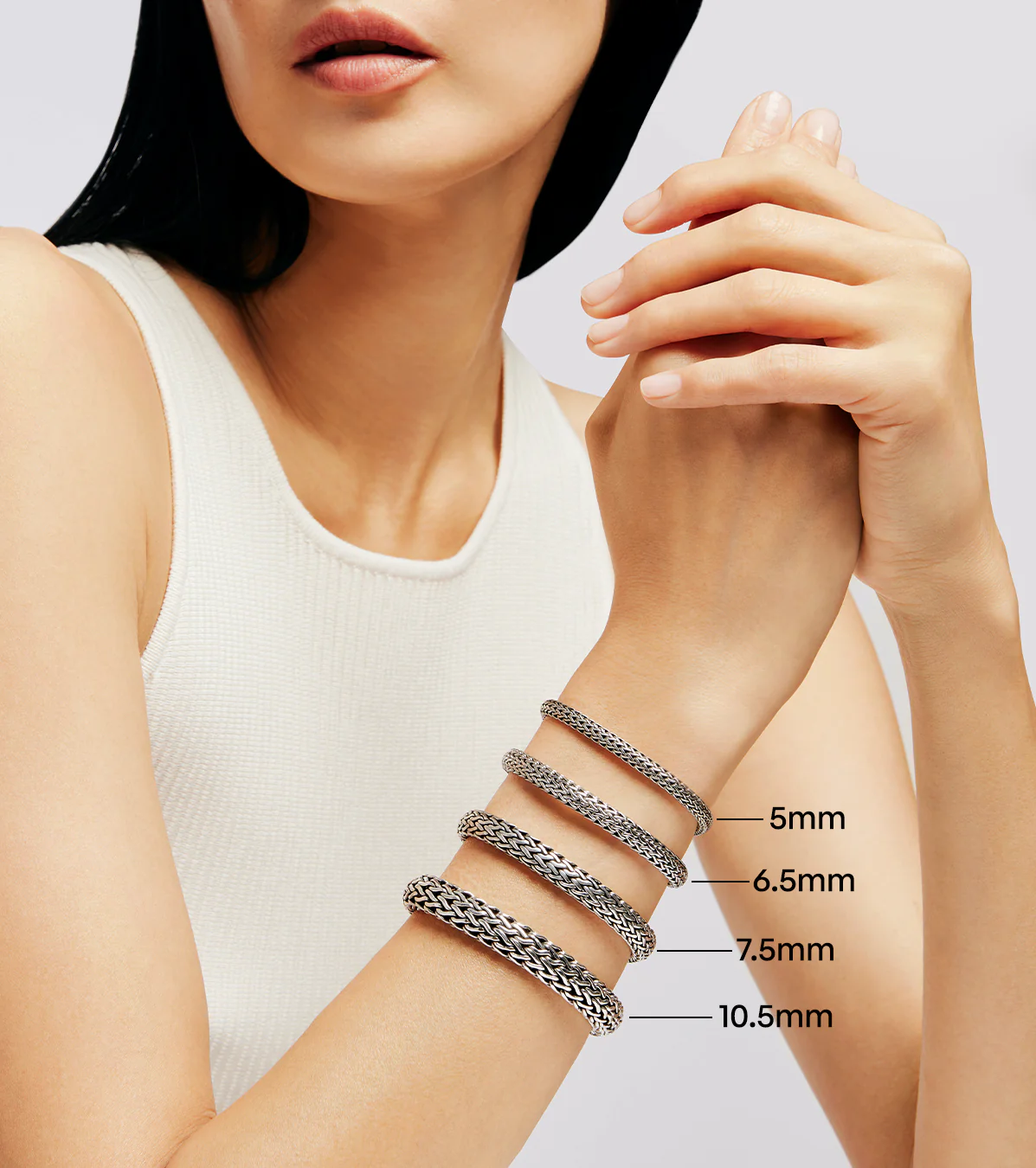 Icon Bracelet, Dark Silver, Gemstones, 10.5MM|BUS9994044BRDBLS - Image 9