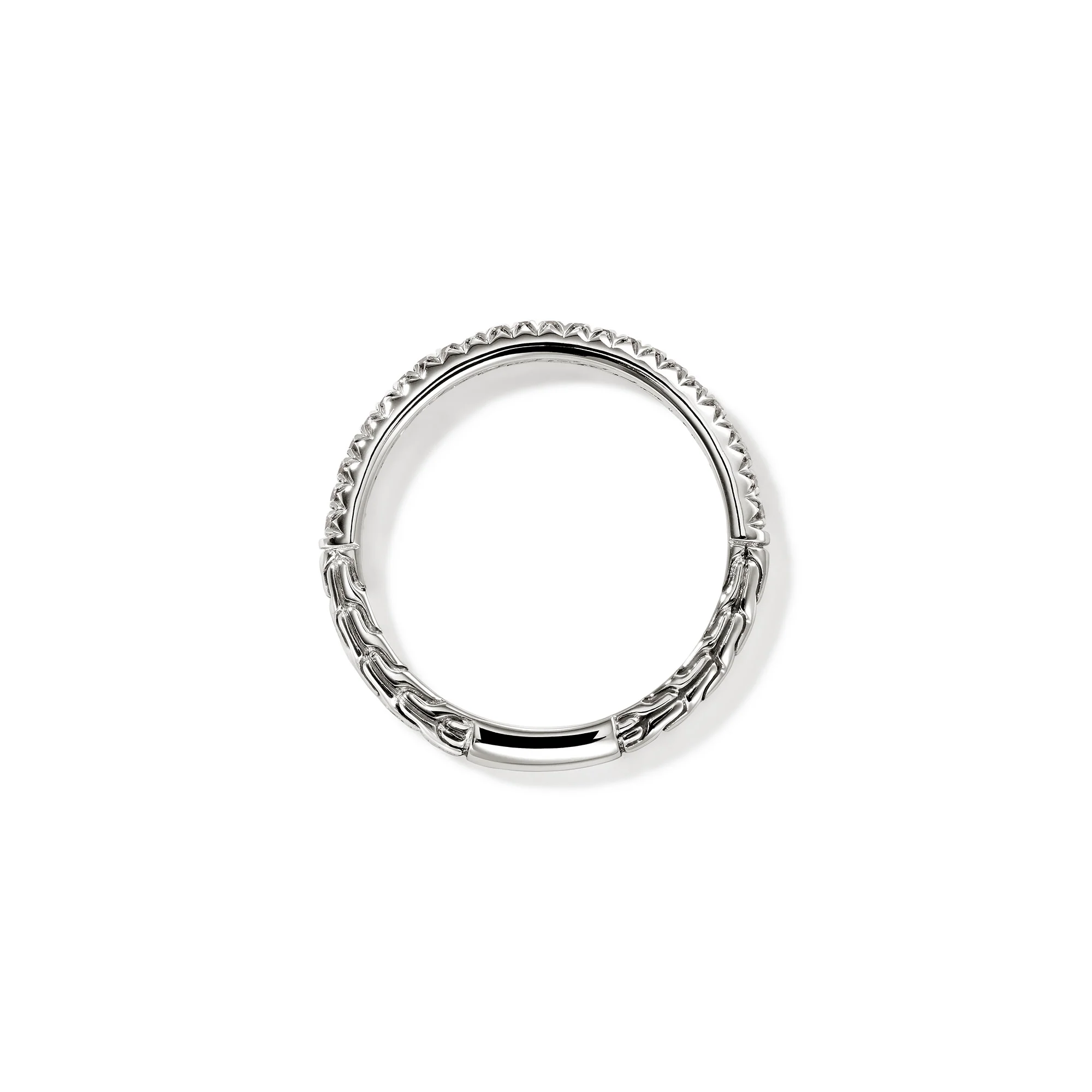 JH Essential Pavé Band Ring, Sterling Silver, Diamonds, 2MM|RBP987032DI - Image 5
