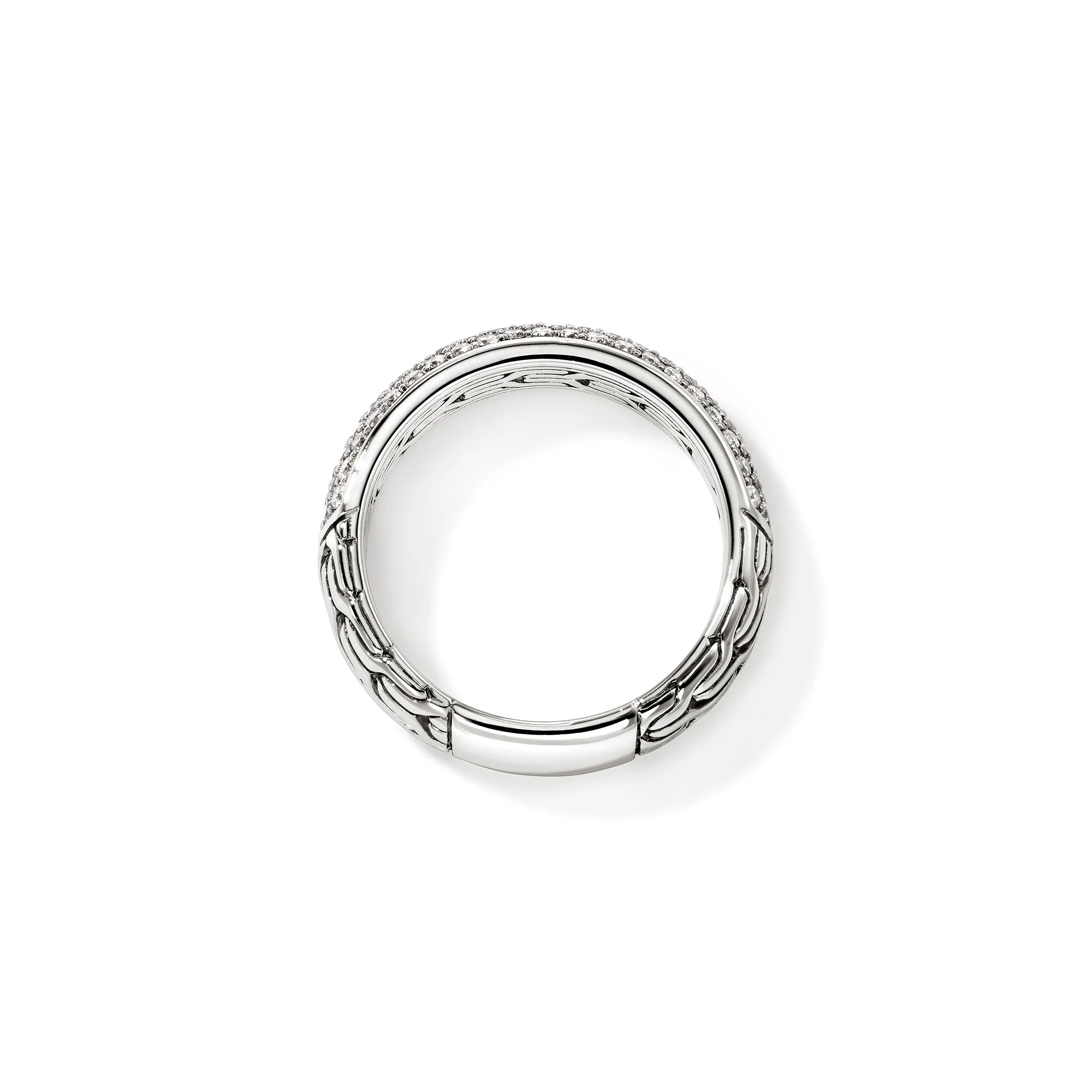 JH Essential Pavé Band Ring, Sterling Silver, Diamonds, 7MM|RBP987062DI - Image 5