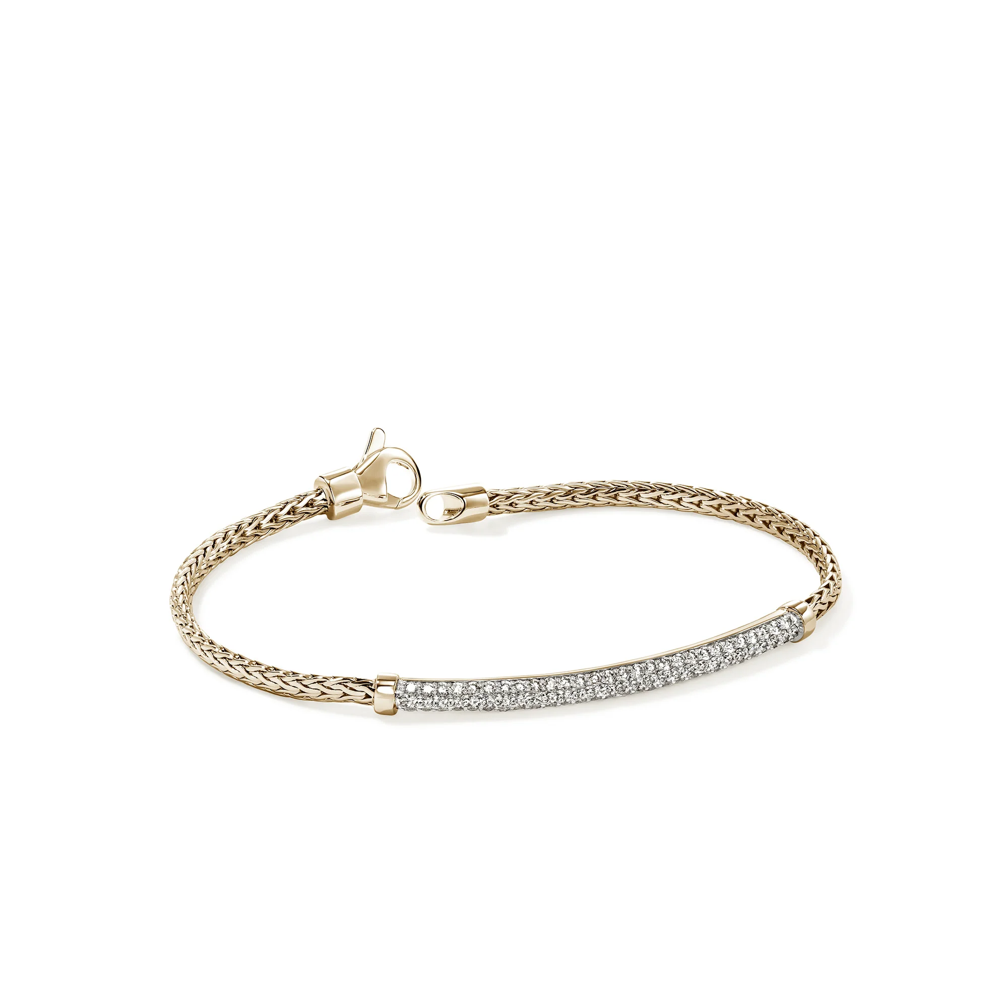 JH Essential Pavé Bracelet, Gold, Diamonds, 2.5MM|BUGGX987082DI - Image 3