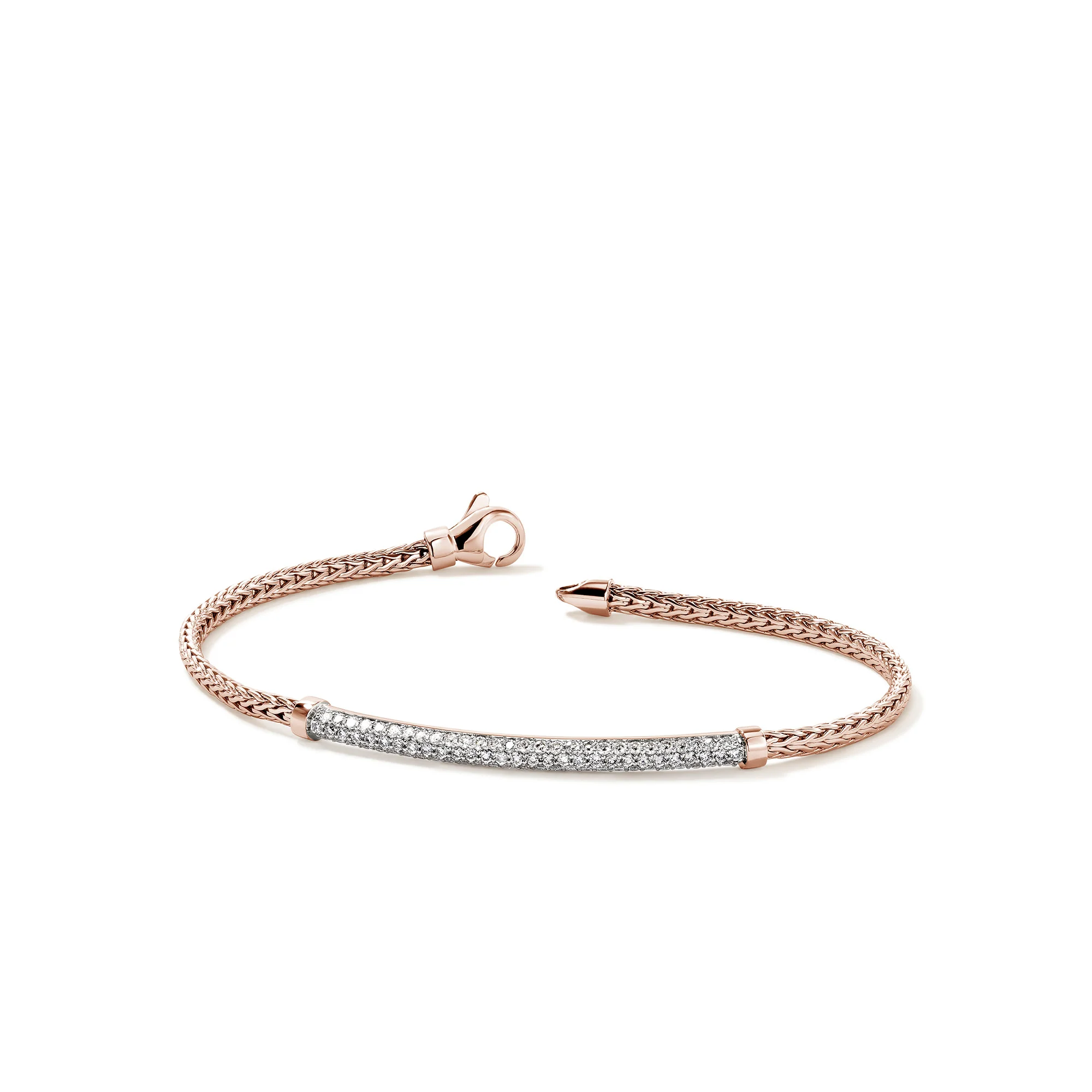 JH Essential Pavé Bracelet, Rose Gold, Diamonds, 2.5MM|BUGGX987082RDI - Image 3