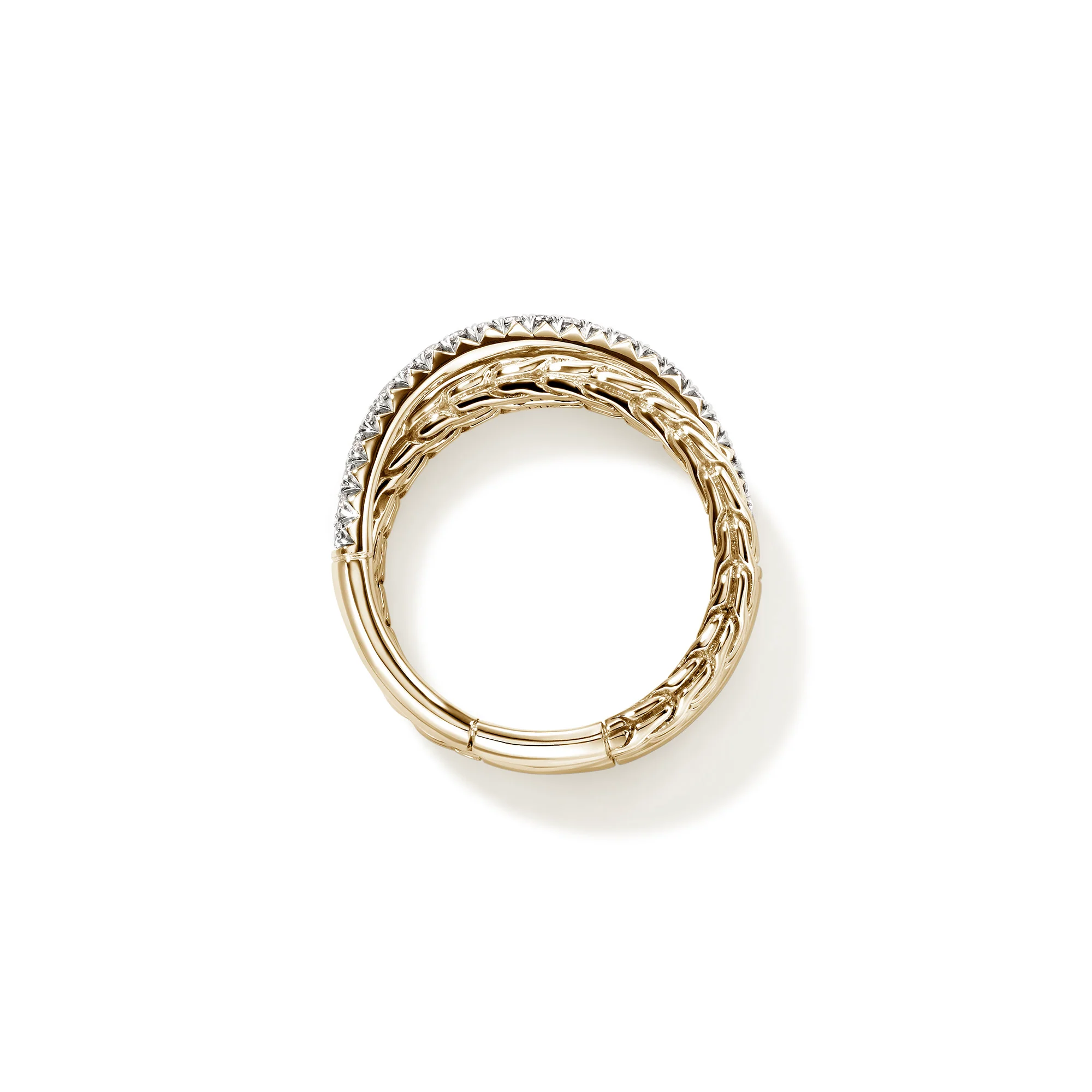 JH Essential Pavé Crossover Ring, Gold, Diamonds|RGGX987152DI - Image 5