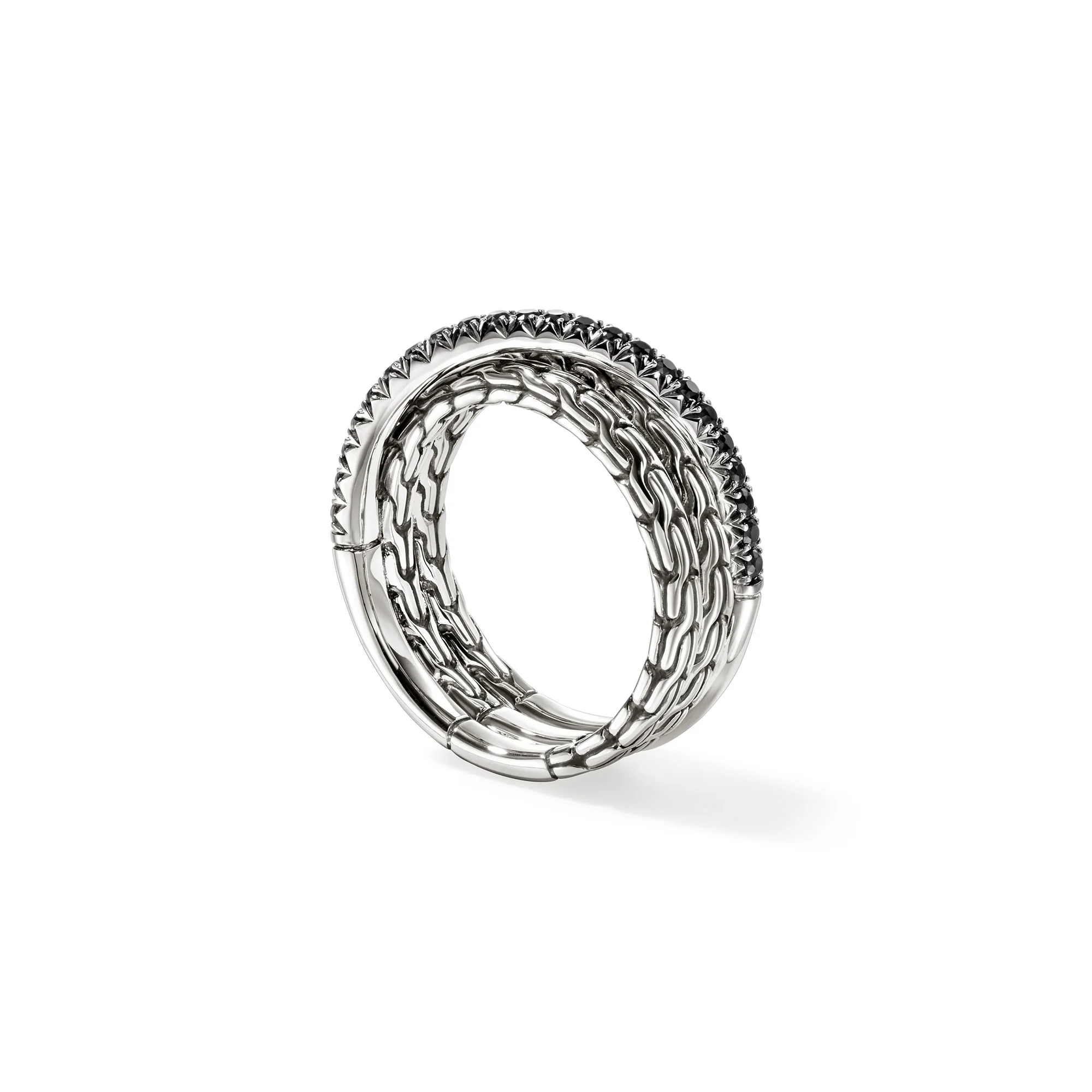 JH Essential Pavé Crossover Ring, Sterling Silver, Gemstones|RBS987154BLS - Image 3