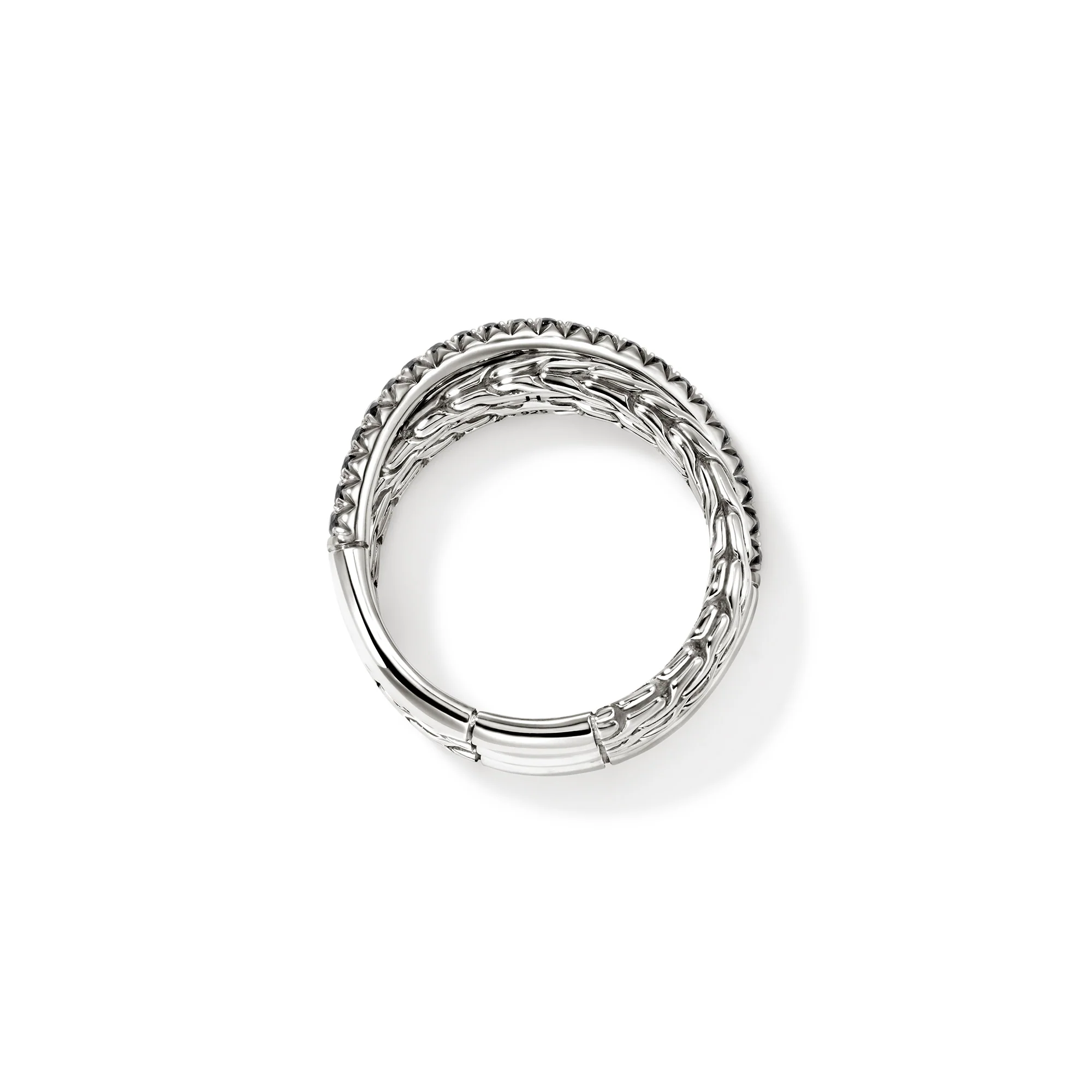 JH Essential Pavé Crossover Ring, Sterling Silver, Gemstones|RBS987154BLS - Image 5