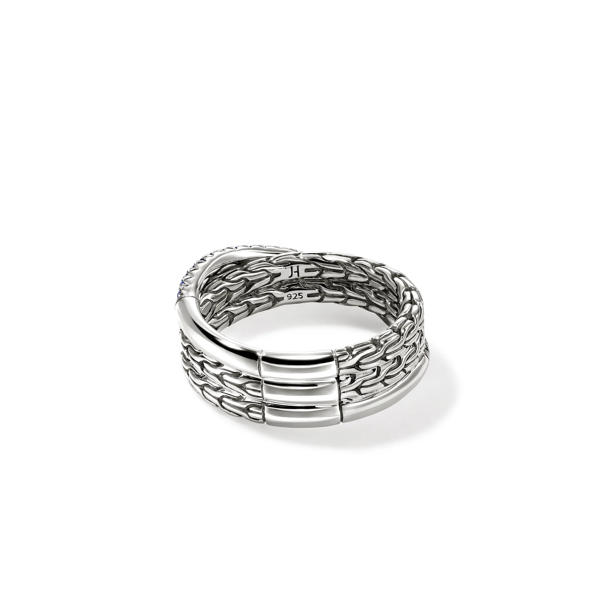 JH Essential Pavé Crossover Ring, Sterling Silver, Gemstones|RBS987154BSP - Image 4