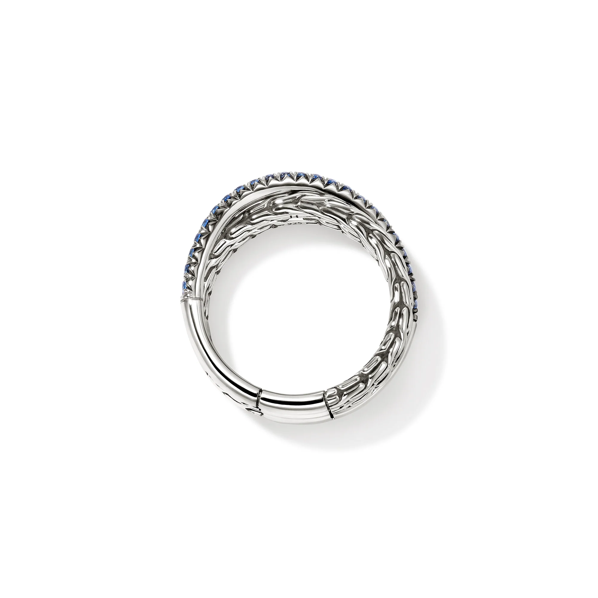 JH Essential Pavé Crossover Ring, Sterling Silver, Gemstones|RBS987154BSP - Image 5