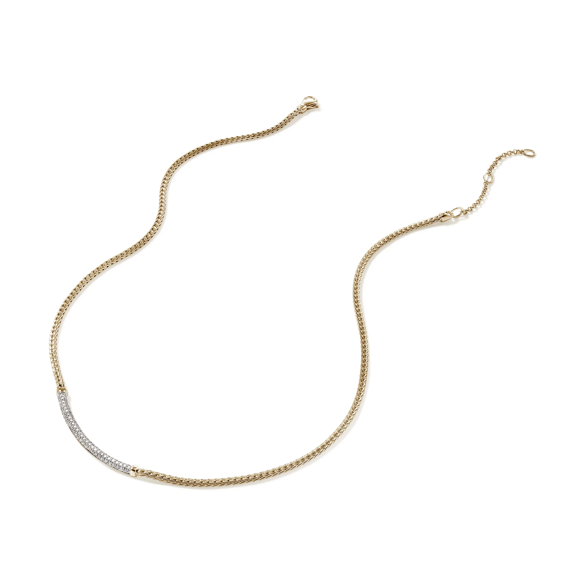 JH Essential Pavé Necklace, Gold, Diamonds, 2.5MM|NGGX986982DI - Image 3