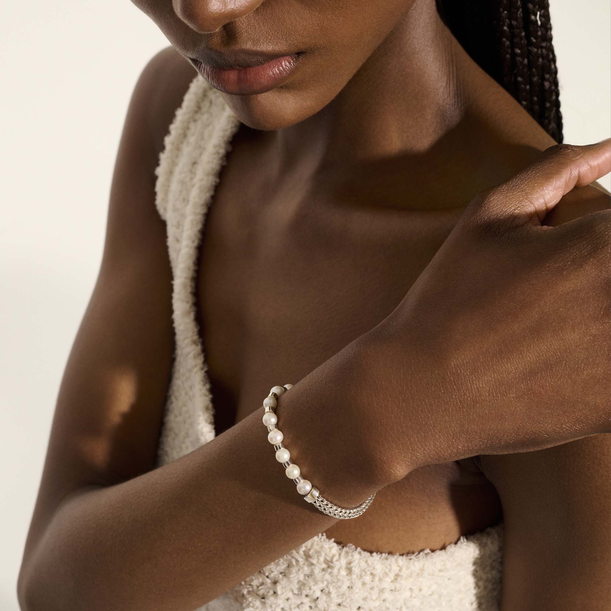 JH Essential Pearl Bracelet, Sterling Silver|BU987311 - Image 5