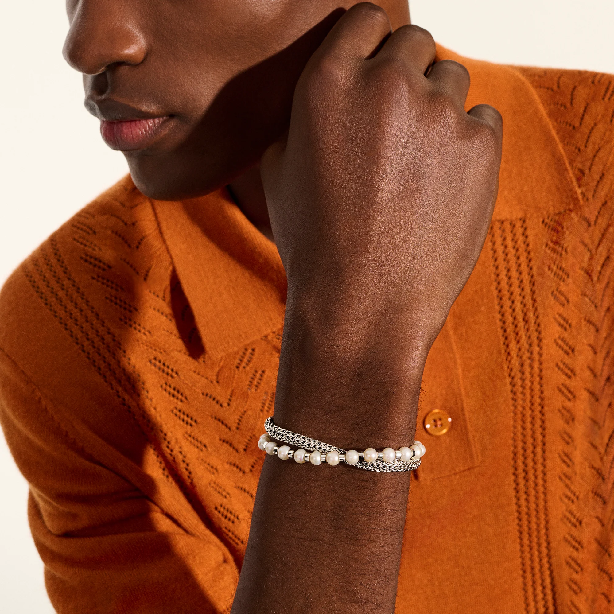 JH Essential Pearl Wrap Bracelet, Sterling Silver|BU9011061 - Image 7