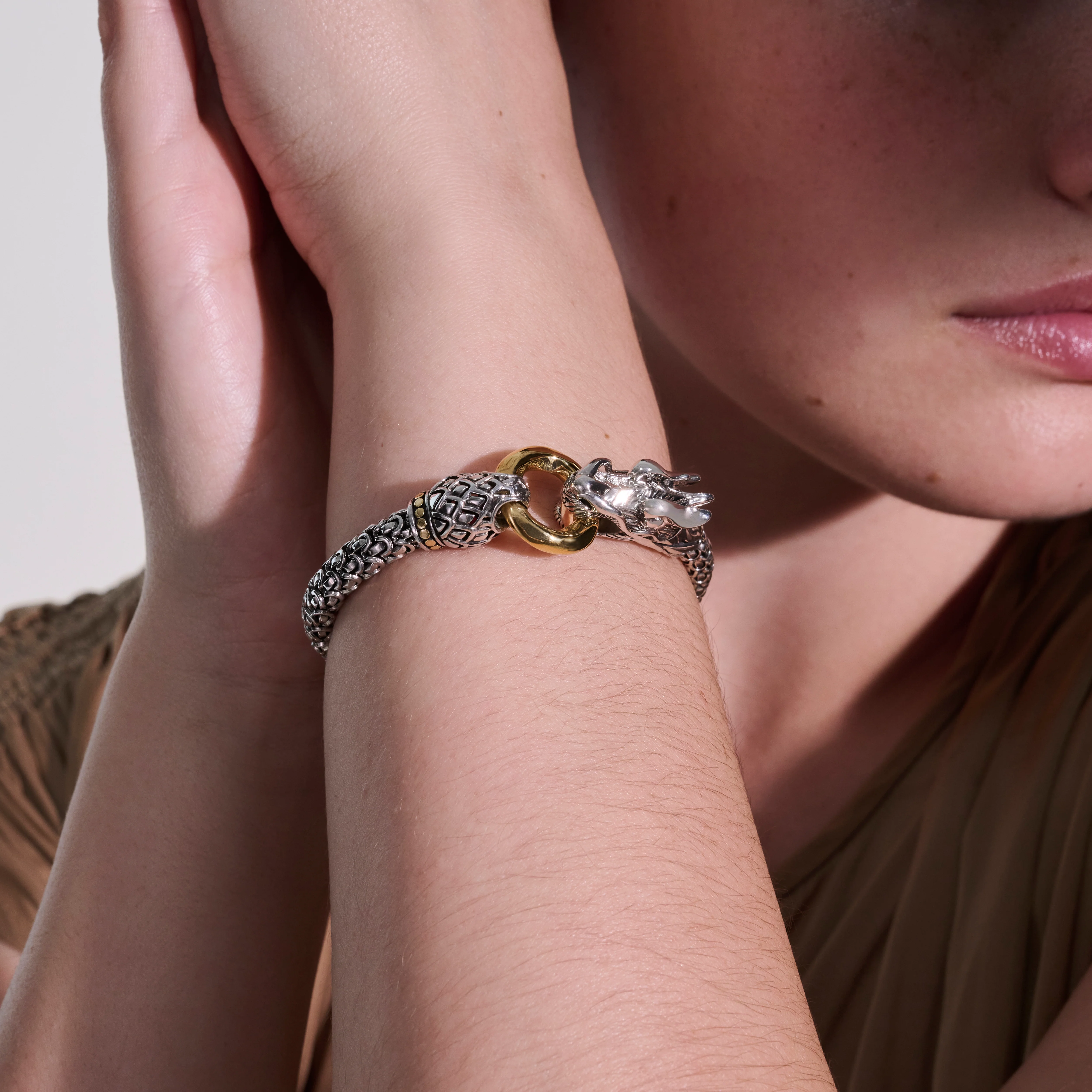 Naga Bracelet, Gold, Sterling Silver, 6MM|BZ65032 - Image 6