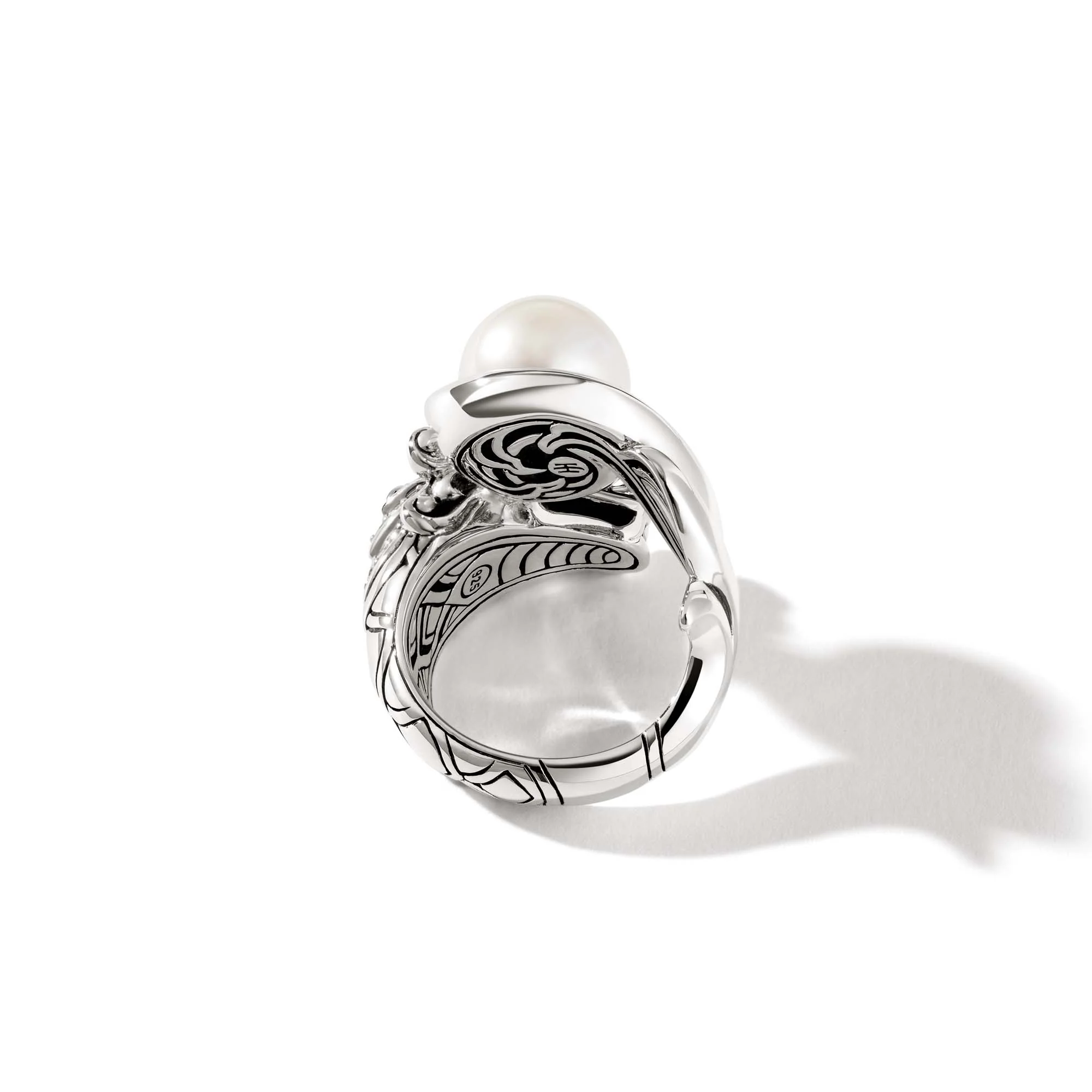 Naga Ring, Sterling Silver, Diamonds, Pearl|RBP603132BSPDI - Image 5