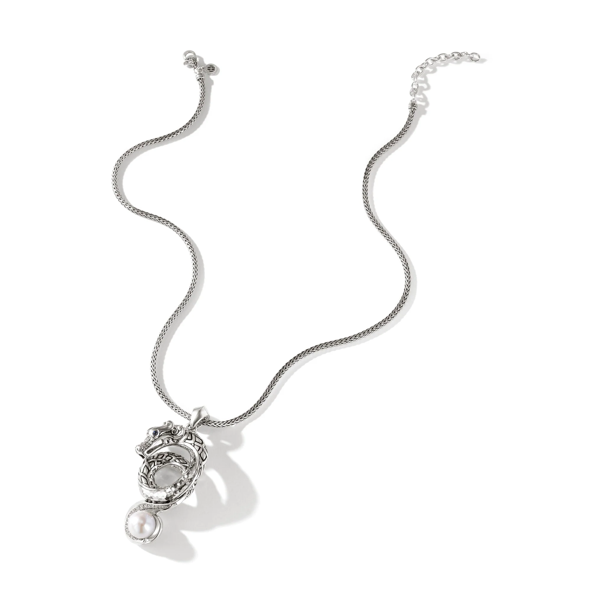 Naga Necklace, Silver, Diamonds, Pearl|NBP603142BSPDI - Image 4