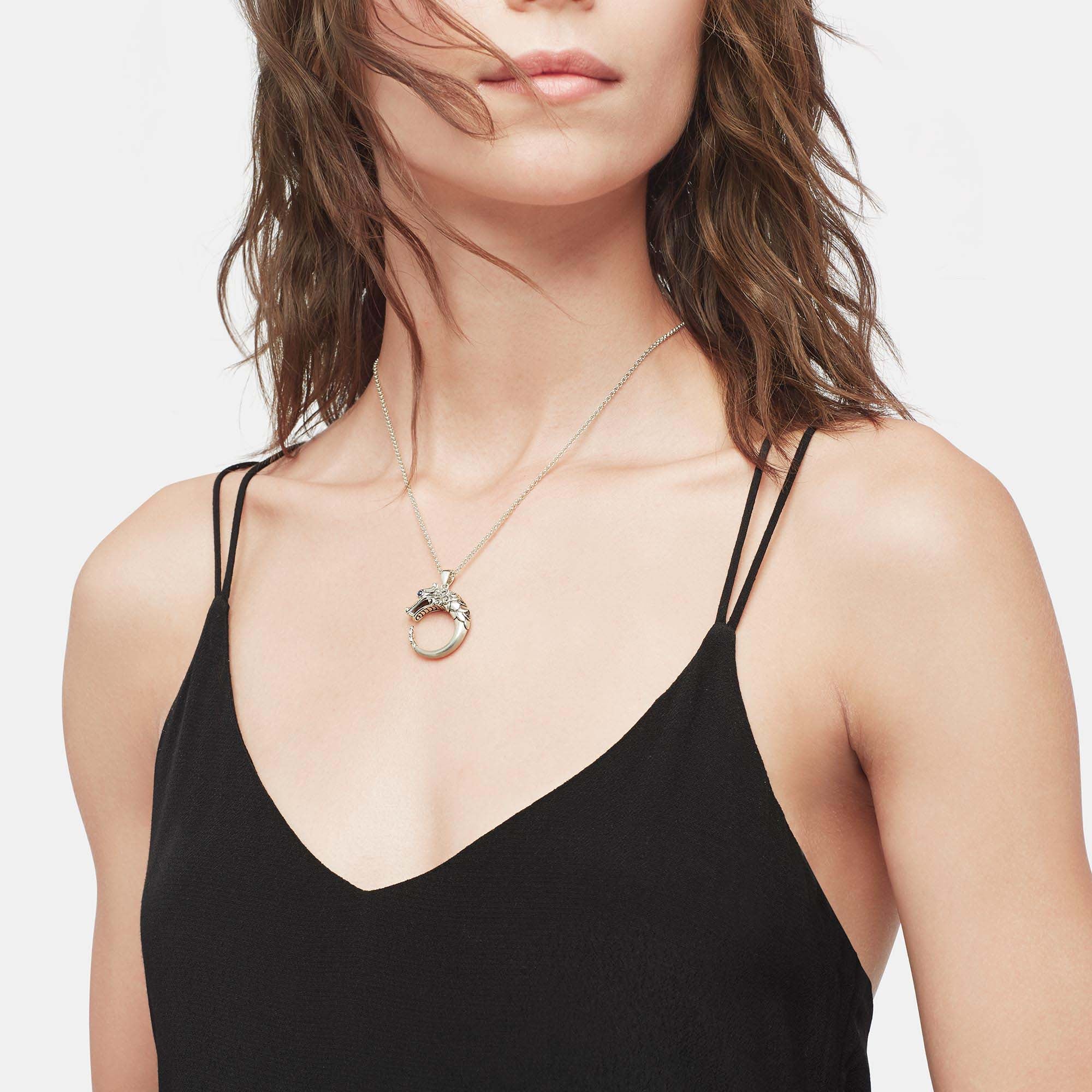 Naga Necklace, Sterling Silver, Pavé|NBS6501254BHBLSBN - Image 5