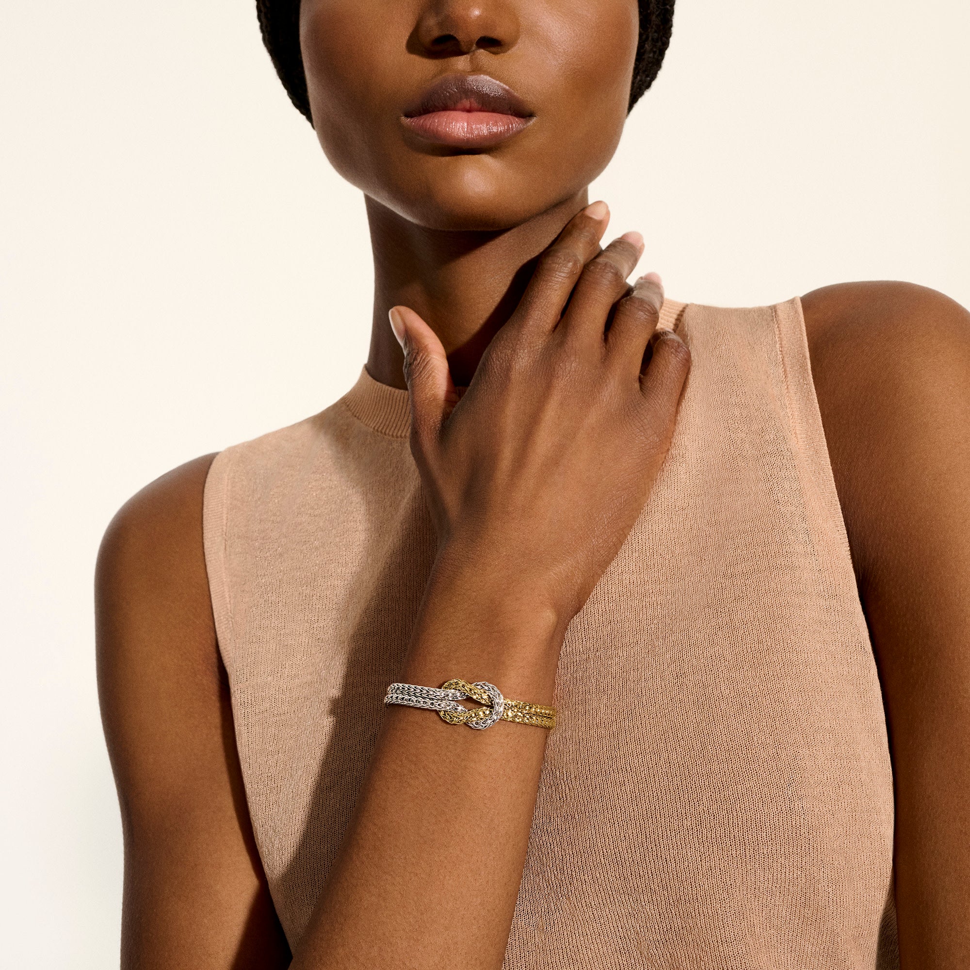 Love Knot Bracelet, Gold, Sterling Silver, 7MM|BUZZ900989 - Image 6