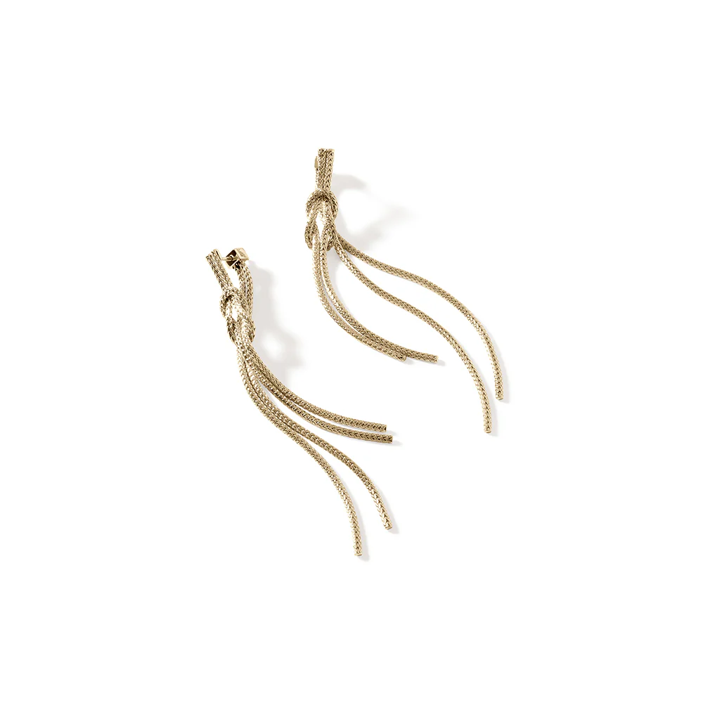 Love Knot Drop Earrings, Gold|EGG901063 - Image 3