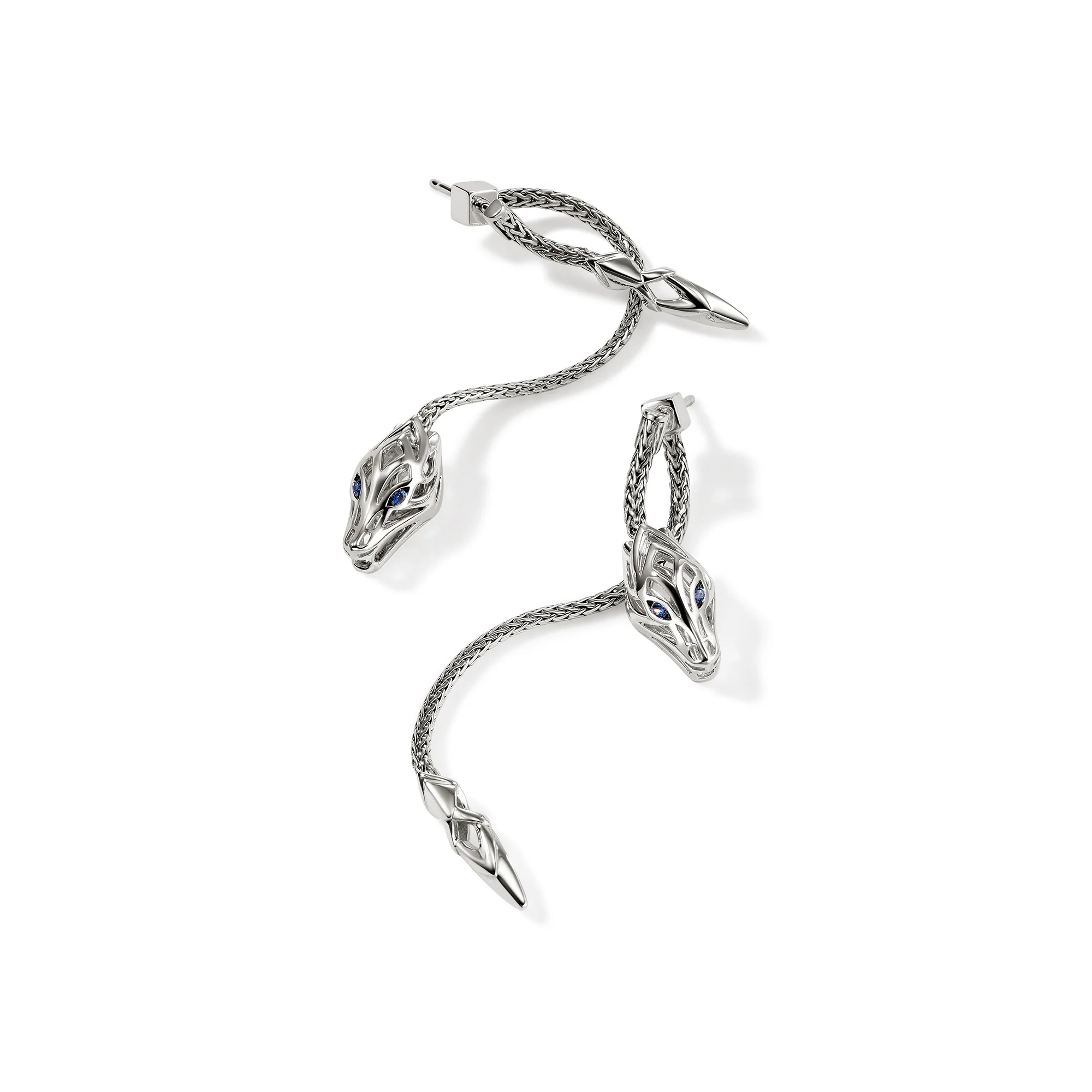Naga Drop Earrings, Sterling Silver|EBS603361BSP - Image 3