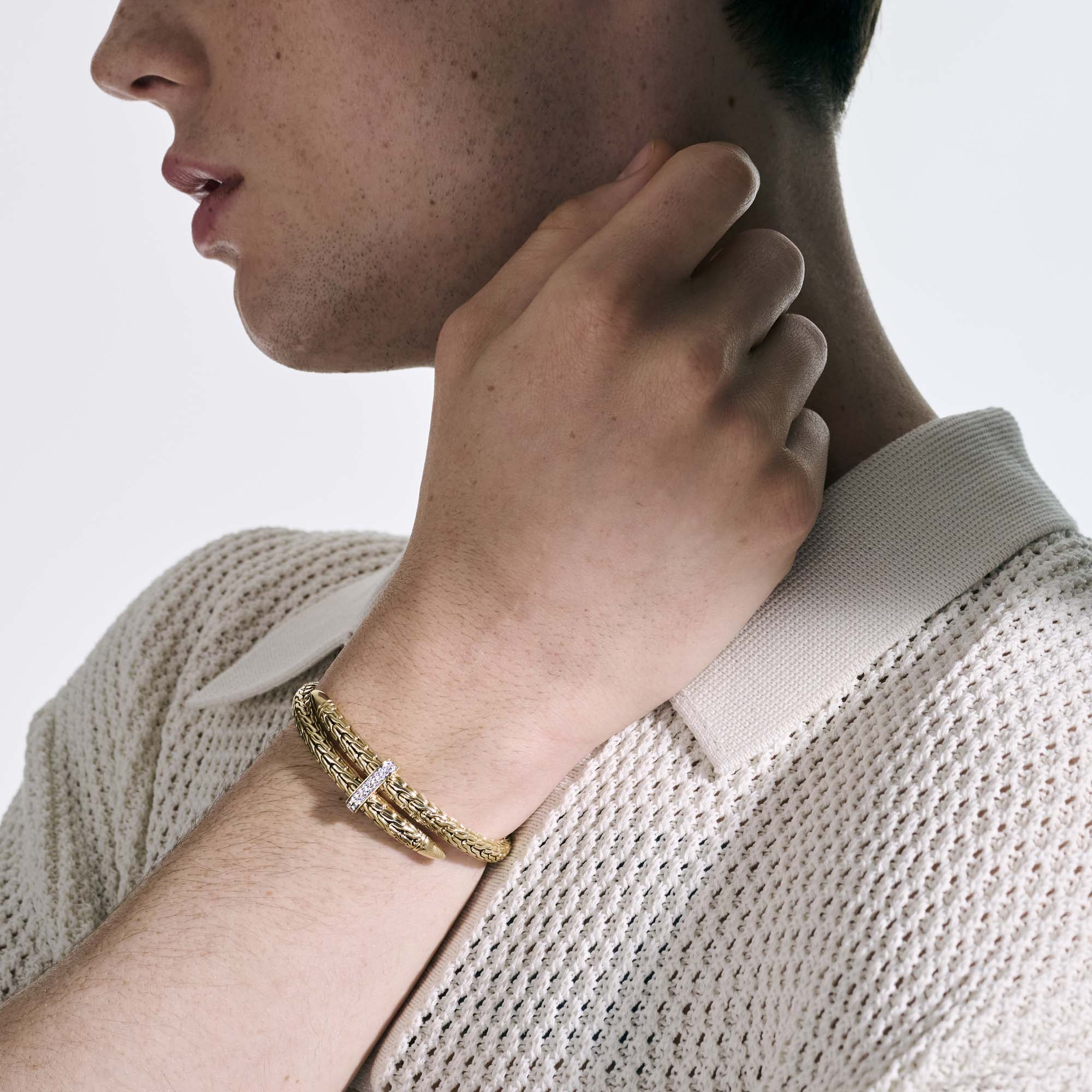 Spear Flex Cuff, Gold, Diamonds, 5.5MM|CGGX9011072DI - Image 7