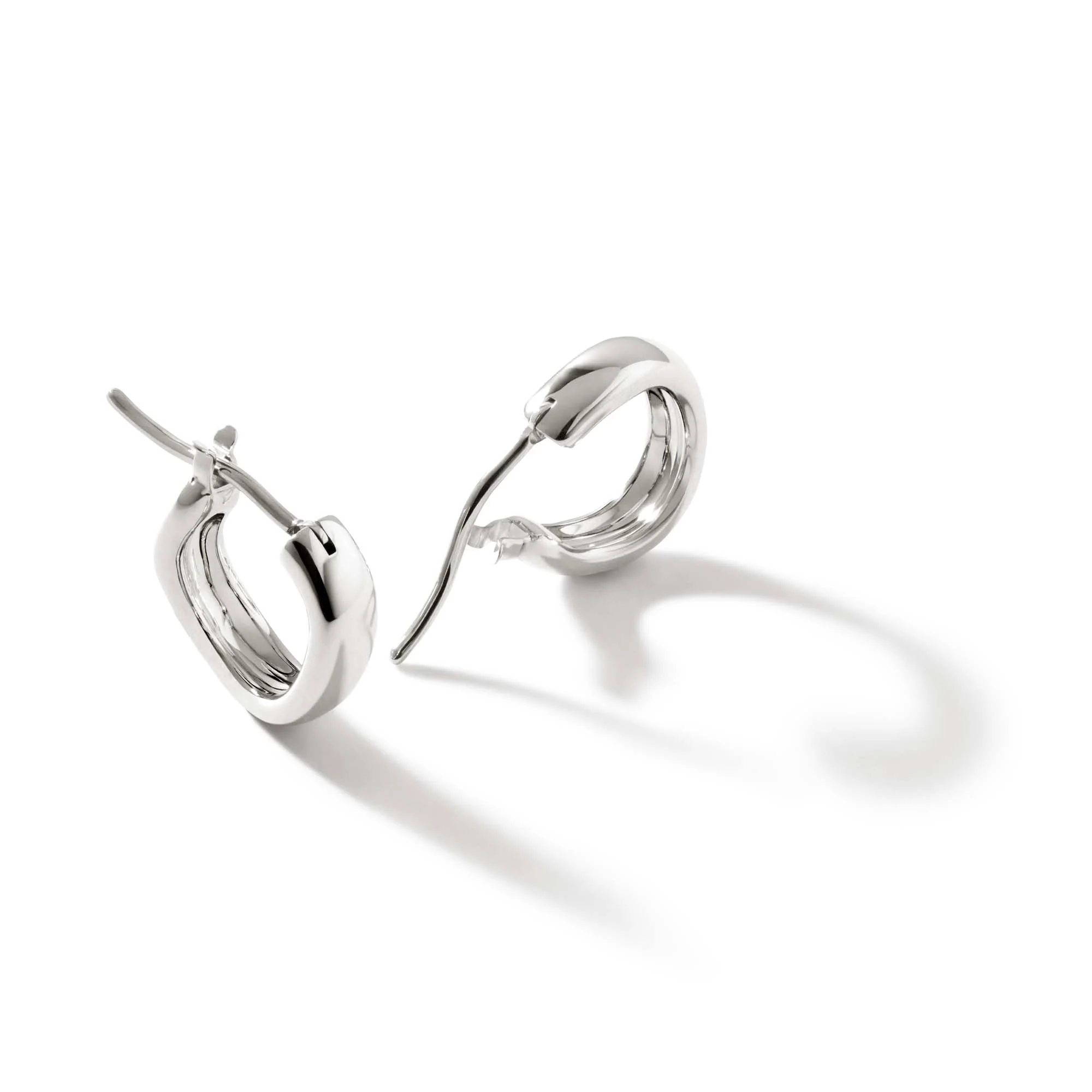 Surf Huggie Earrings, Sterling Silver, 12MM|EB901122 - Image 3