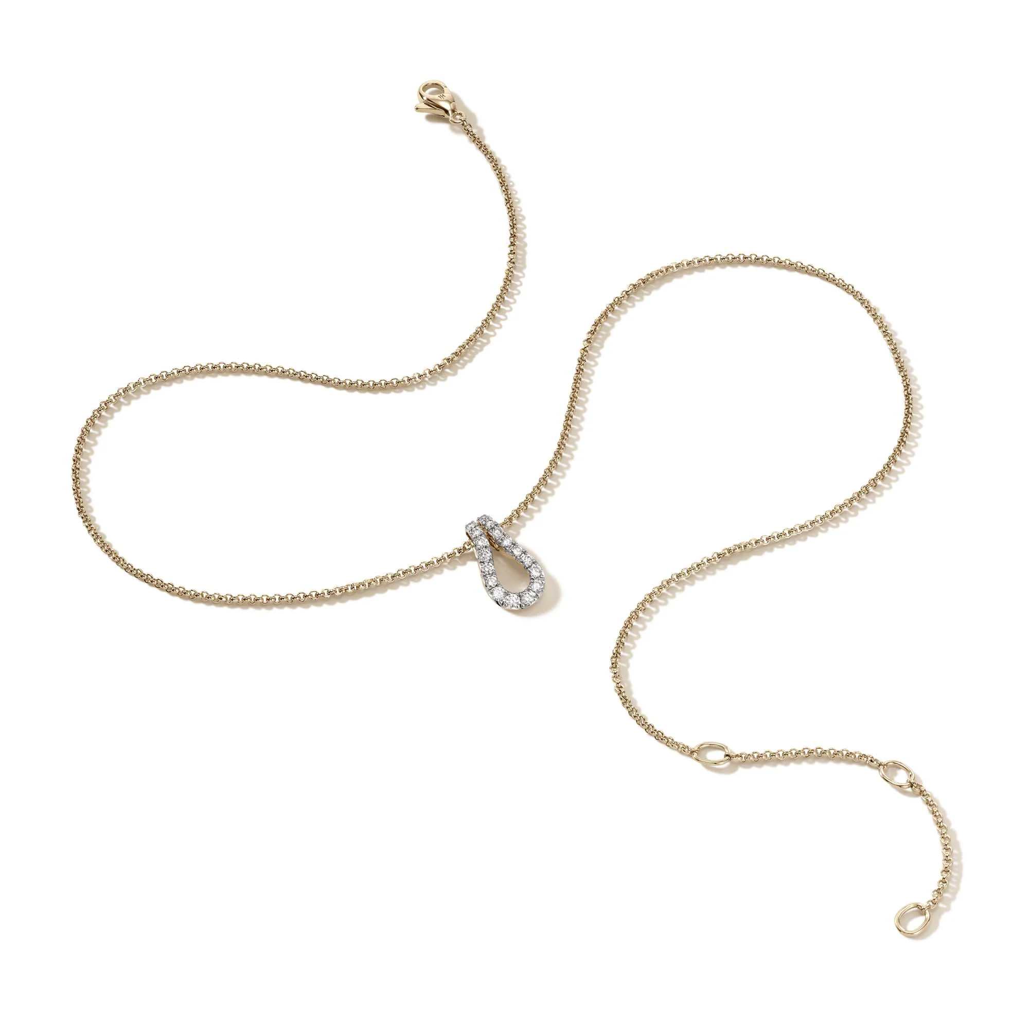 Surf Pendant Necklace, Gold, Diamonds|NGGX90107422DI - Image 4